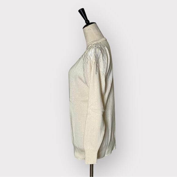 Cervelle Vintage V-Neck Sweater White - Picture 3 of 7